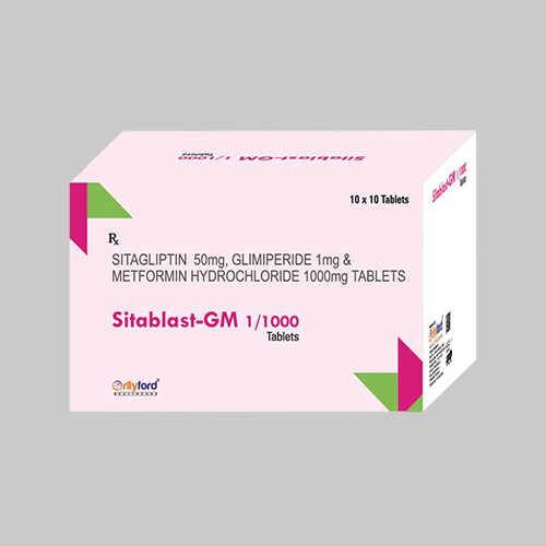 Sitagliptin 50 mg, Glimepiride 1 mg & Metformin Hydrochloride 1000 mg Tablets