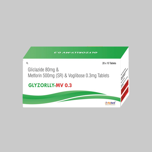 Gliclazide 80 mg, Metformin 500 mg (SR) & Voglibose 0.3 mg Tablets
