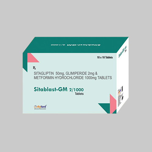 Sitagliptin 50 mg, Glimepiride 2 mg & Metformin Hydrochloride 1000 mg Tablets