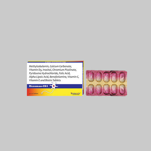 Methylcobalamin, Calcium Carbonate, Vitamin D3, Inositol, Chromium Picolinate, Pyridoxine Hydrochloride, Folic Acid, Alpha Lipoic Acid, Benofotiamine, Vitamin C, Vitamin E and Biotin Tablets